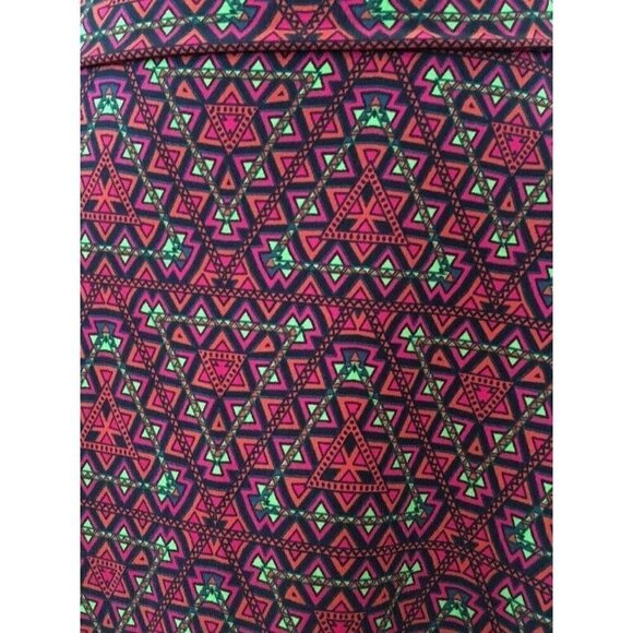 LuLaRoe AZURE A Line Skirt XS Red Black Pink Green Geometric Triangle Aztec NEW - Picture 3 of 4